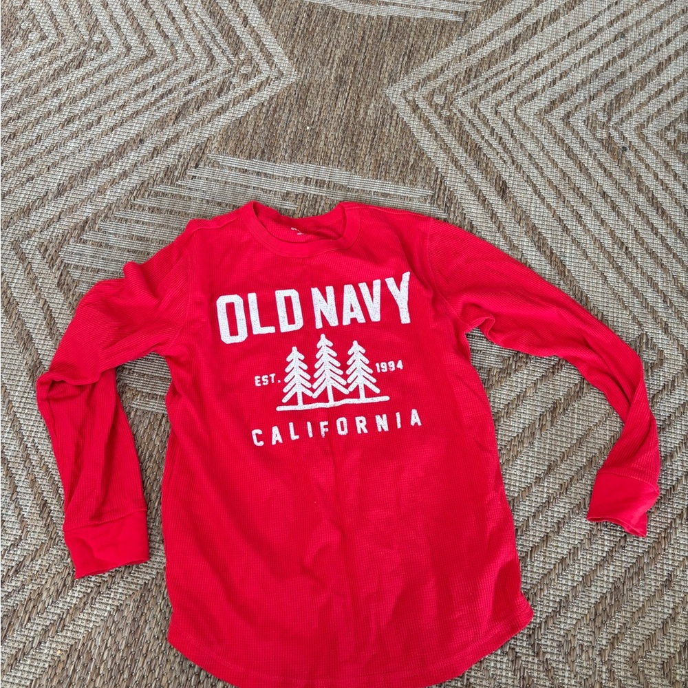 Old Navy Vibrant Red Long Sleeve Tee